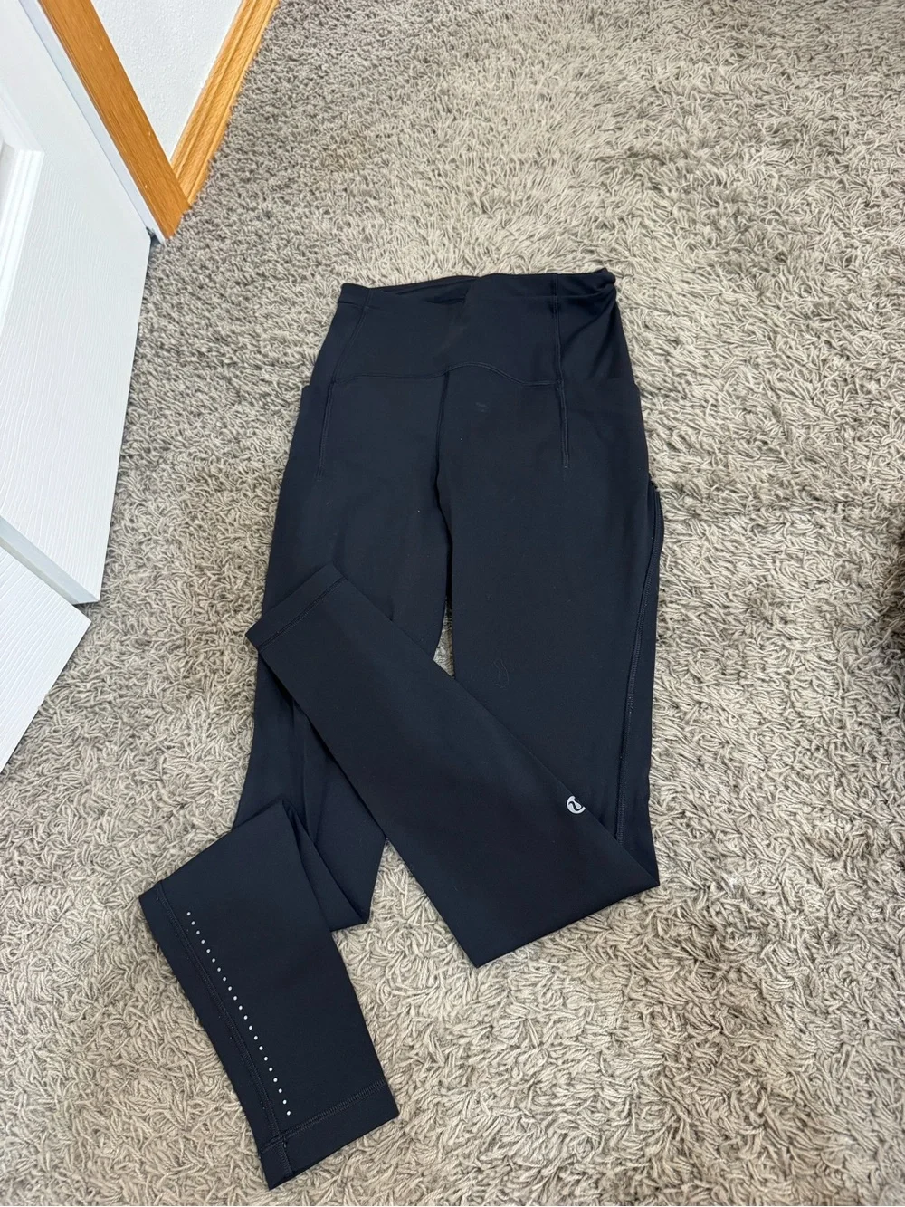 lululemon athletica Black Performance Leggings with Subtle Stud Accents